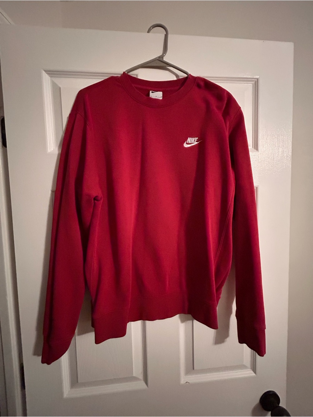 Nike Red Crewneck Sweatshirt with White Swoosh